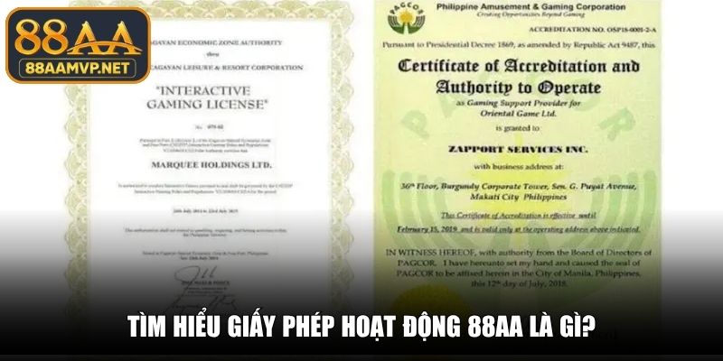 Tìm hiểu giấy phép hoạt động 88AA là gì?